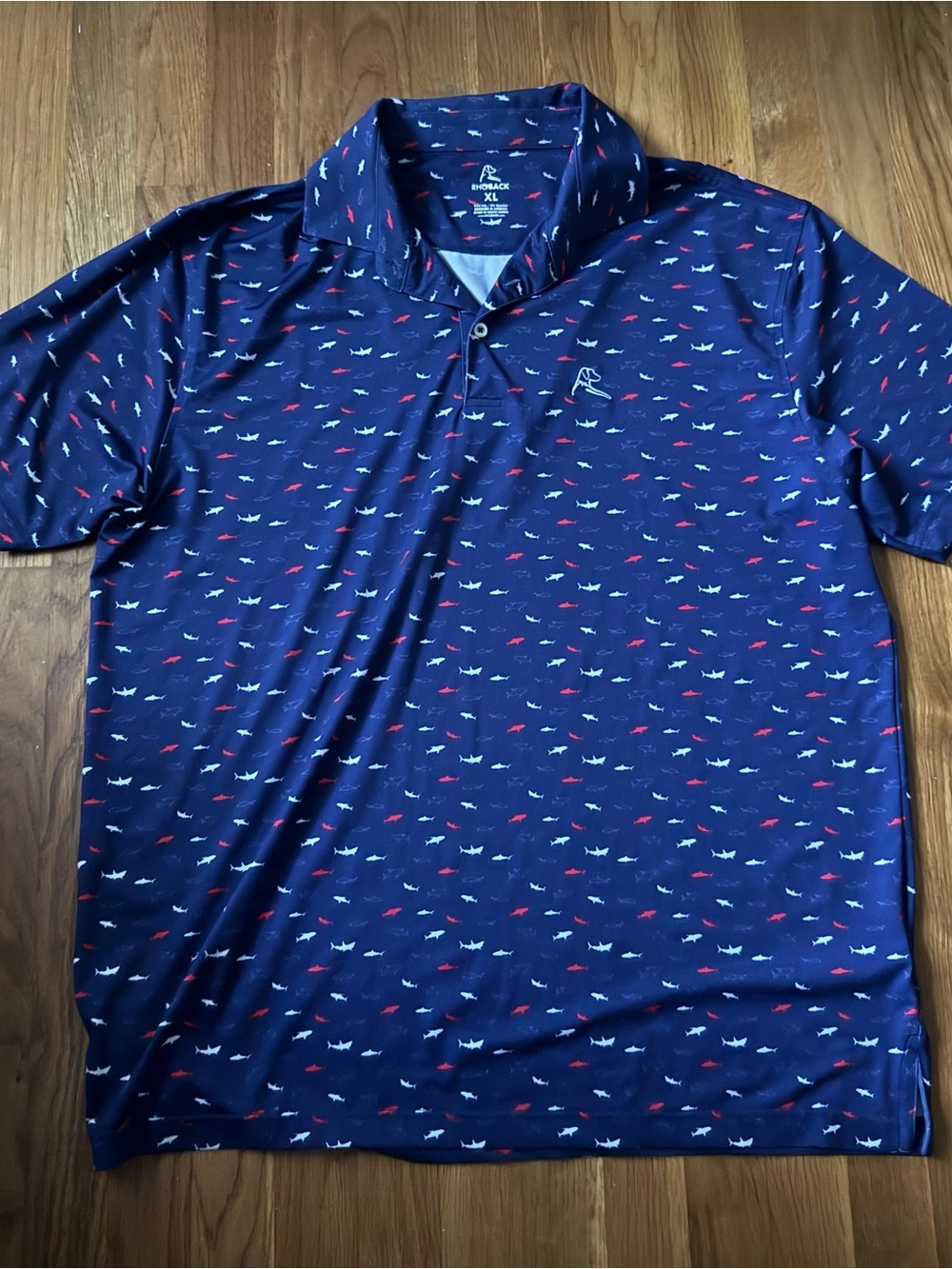 Rhoback Sharks Performance Polo Shirt Men’s XL Navy